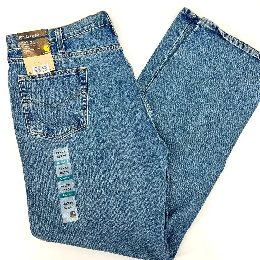 Carhartt Mens Relaxed Fit Jeans Style No. B 460 LVB Straight Leg Size 42x34 NEW